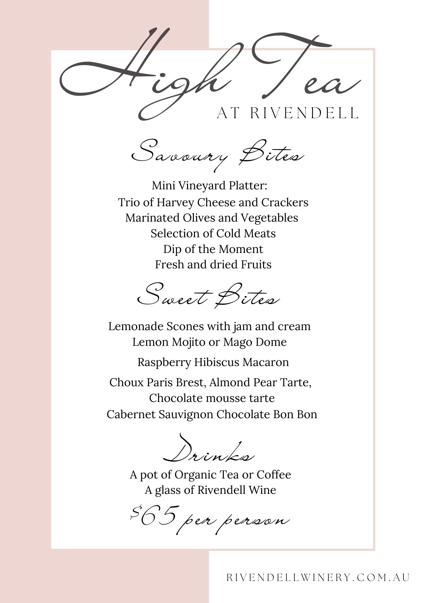 High Tea Food Menu (Portrait)
