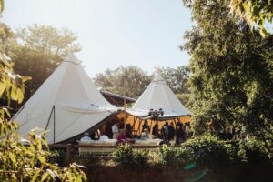 Double Tipi Outdoor Wedding Reception