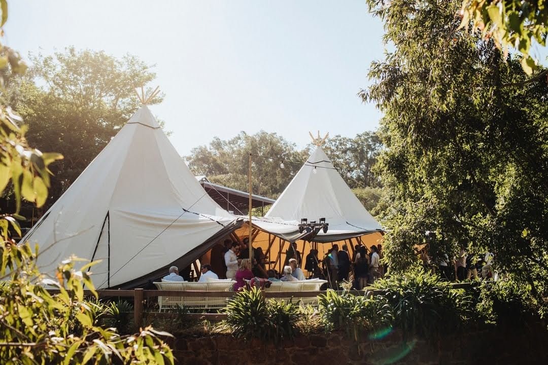 Double Tipi Outdoor Wedding Reception
