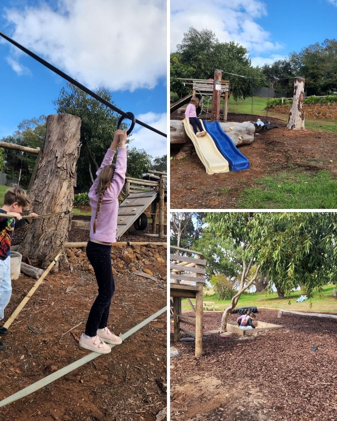 Children playing in the natural playground at Rivendell Winery in Yallingup Margaret River